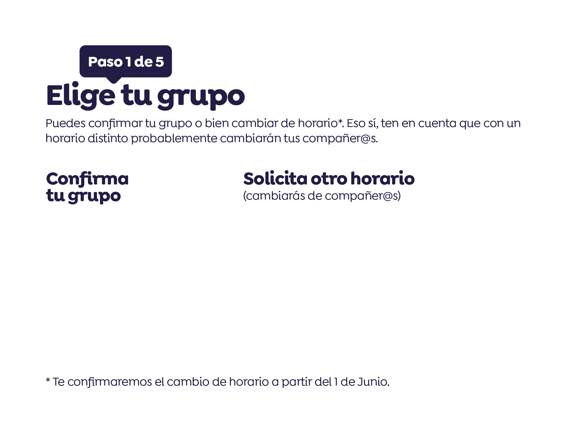 Elige tu grupo!